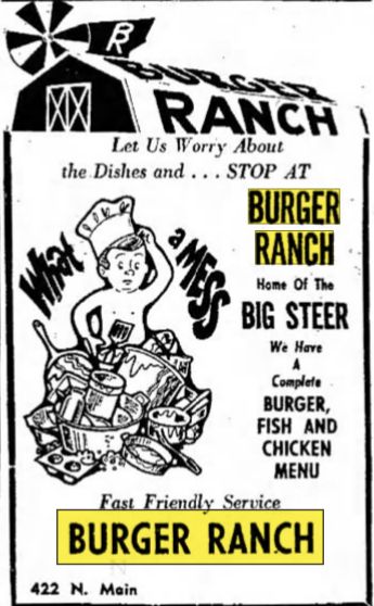 Burger Ranch - Oct 1975 Ad For Adrian (newer photo)